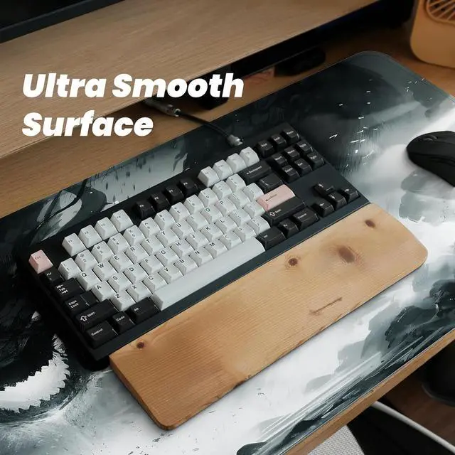 Alt view image 4 of 7 - Gaming Mouse Pad with Non-Slip Base, Cute Mouse Mat with Stitched Edges for Keyboard and Mouse, Large Anime Mousepad for Computer, 31.5 x 11.8 inches (Dragon