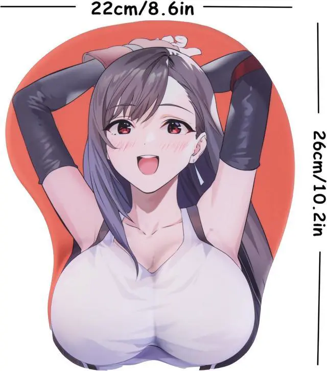Alt view image 3 of 5 - Orange Anime Mouse Pads Boob Oppai Gaming 3D Mousepads 2Way Skin