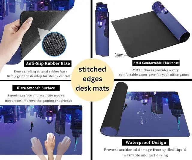 Alt view image 7 of 7 - Anime Desk Mat XXL Gaming Mouse Pad, Extended Keyboard Mat, Full Desk Accessories, 31.5"x15.75"