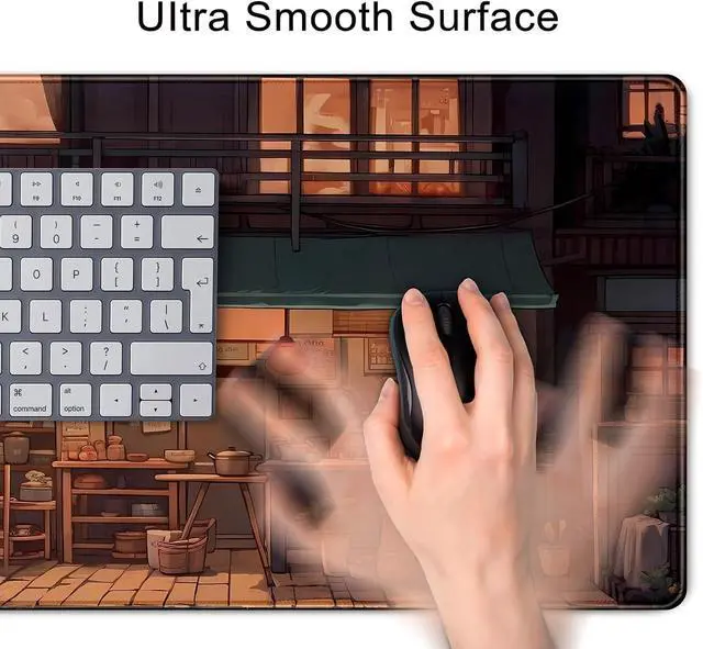 Alt view image 4 of 7 - Anime Shop Desk Mat Retro Art Lofi Aesthetic Large Mouse Pad Extended Gaming Mousepad XL Desk Pad Laptop Keyboard Mouse Mat Deskmat 31.5"x11.8" Cute Office Decor