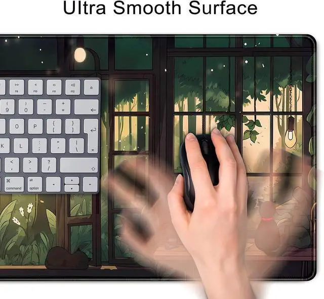 Alt view image 4 of 7 - Cute Lofi Green Plants Mouse Pad - Large Black Cat Aesthetic Kawaii Anime Extended Gaming Mousepad XL Laptop Keyboard Mat - 31.5"x11.8" Cute Office Desk Decor
Brand: Mechanical Cattle