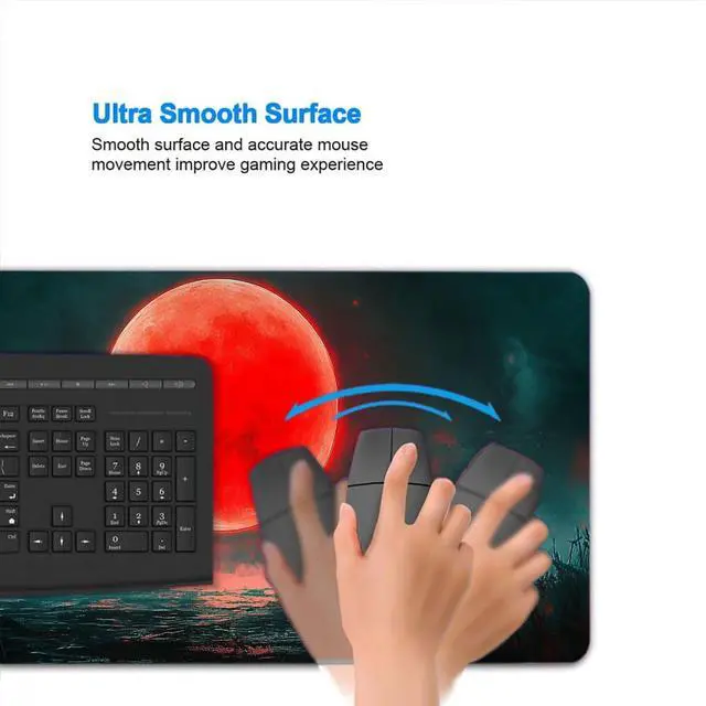Alt view image 4 of 7 - Japanese Samurai Extended Gaming Mouse Pad, Black Red Sun Anime Mousepad XL Large Gaming Mouse Pad Laptop Keyboard Mat Mouse Pad, XXL Extended Mouse Protector for Home Office, 31.5x11.8