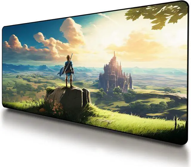 Main image of VNDL Gaming Mouse Pad XXL Extra Large Extended Non Slip - Anime Gaming Mouse Mat, Green, Black, Microfiber Cloth, Rubber, 31.5 x 15.7 in