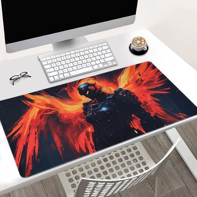 Alt view image 3 of 6 - Gaming Mouse Pad, Large Extended Desk Mat with Cyberpunk Art Design, 31.5 x 15.7 inches, Non-Slip Base