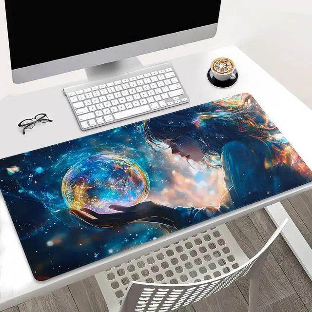 Alt view image 3 of 6 - Extended Gaming Mouse Pad, Fantasy Space Art Design, Large Desk Mat, 31.5 x 15.7 inches, Non-Slip Base