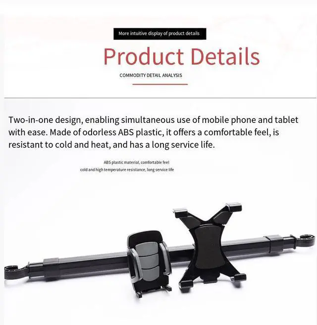 Main image of 50HD12/88 vehicle-mounted Mobile phone and TabletTwo-in-0ne Headrest Bracket forMobile phone and Tablet Dualfunction Vehicle Headrest
Support