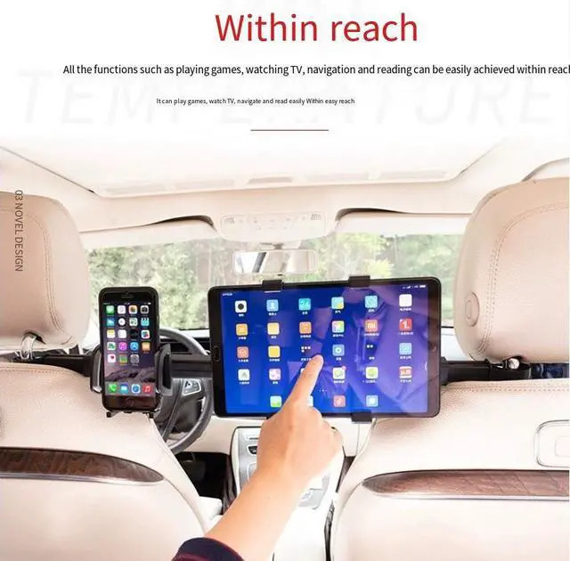 Alt view image 3 of 4 - 50HD12/88 vehicle-mounted Mobile phone and TabletTwo-in-0ne Headrest Bracket forMobile phone and Tablet Dualfunction Vehicle Headrest
Support