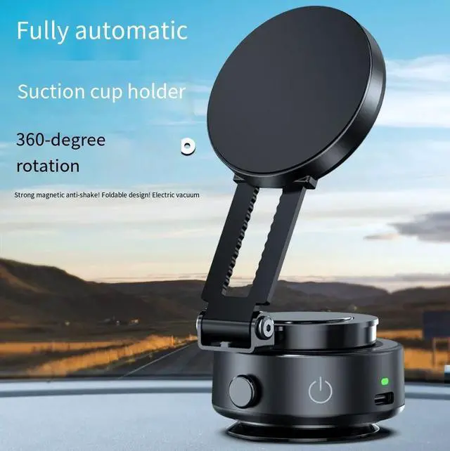 Alt view image 2 of 6 - V1 electric suction vacuum suction cup vehicle-mounted bracket magnetic phone holdertelescopic folding navigation screen vehicle rack