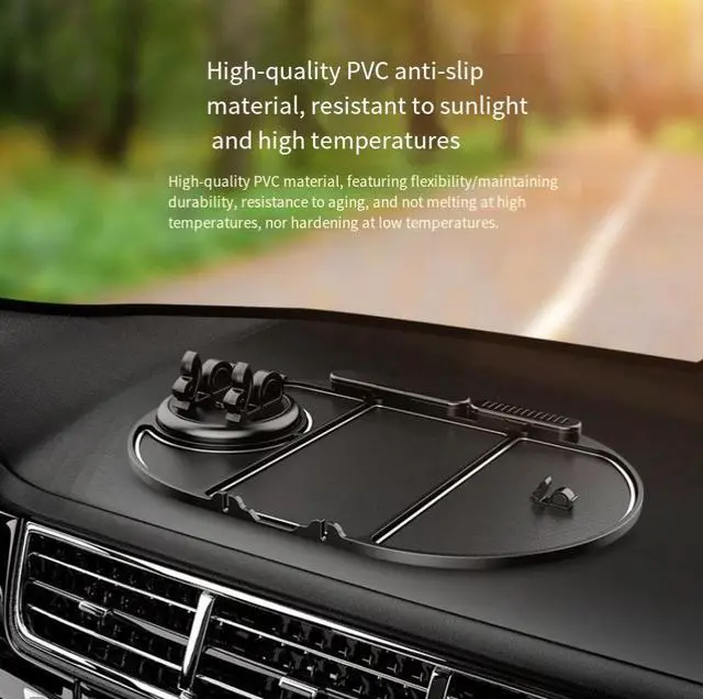Alt view image 4 of 5 - New model car-mounted mult;-functional anti-slip mat 360-degree mobile phone navigation stand dashboard storage area license plate
mirrorglasses