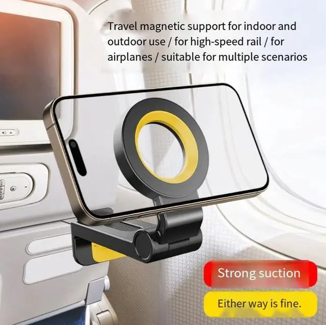 Alt view image 3 of 6 - New Magsafe magnetic travel phone holder- suitable for use on high-speed trains, airplanes, diningtables. Potable lazy person's support