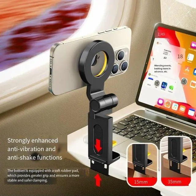 Alt view image 6 of 6 - New Magsafe magnetic travel phone holder- suitable for use on high-speed trains, airplanes, diningtables. Potable lazy person's support