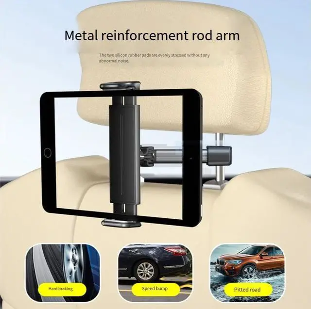 Alt view image 5 of 5 - new upgradedtelescopic headrest support for car rearseat-universalholderfor mobile phones andtablets -360-degree rotation