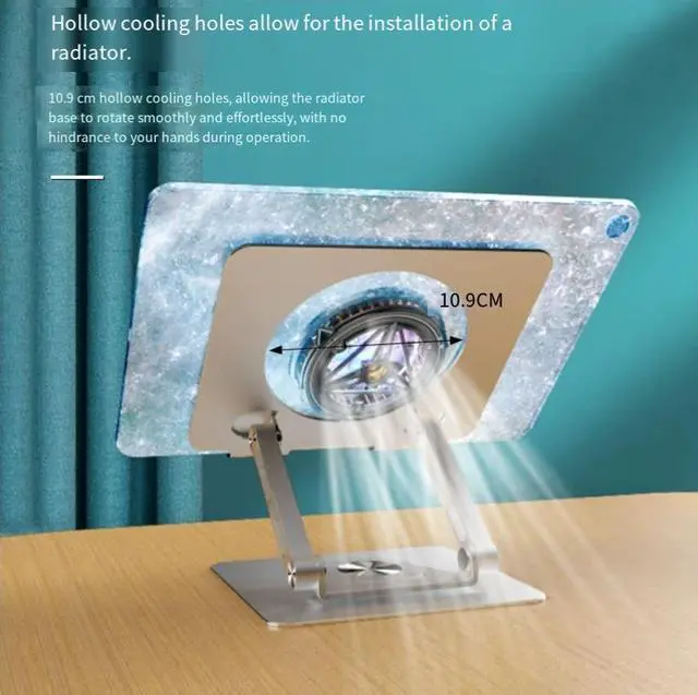 Alt view image 4 of 6 - Best-selling tablet rotating game-playing stand for"Fortnite" on the desktop, made of metal, with folding and hollow design for heat
dissipation,suitableforlive streaming and gaming, aconvenient and l