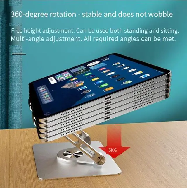 Alt view image 6 of 6 - Best-selling tablet rotating game-playing stand for"Fortnite" on the desktop, made of metal, with folding and hollow design for heat
dissipation,suitableforlive streaming and gaming, aconvenient and l