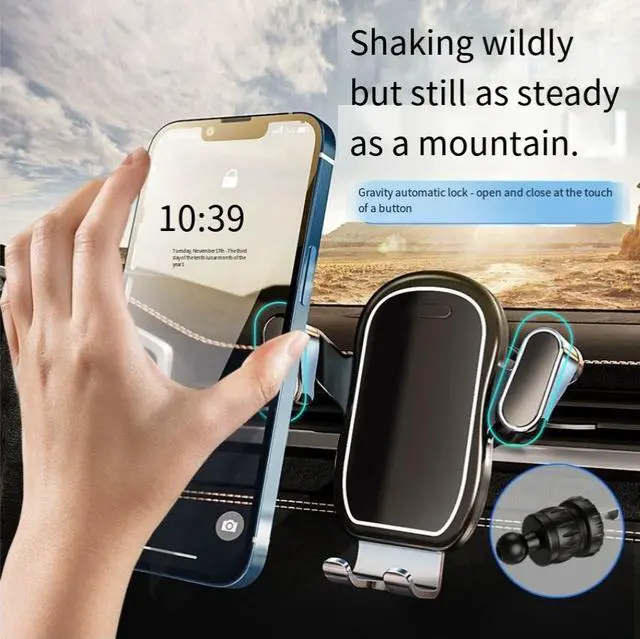 Alt view image 3 of 5 - Car air outlet mobile phone navigation bracket, hook forvetical and horizontal air outlet fixation brackets