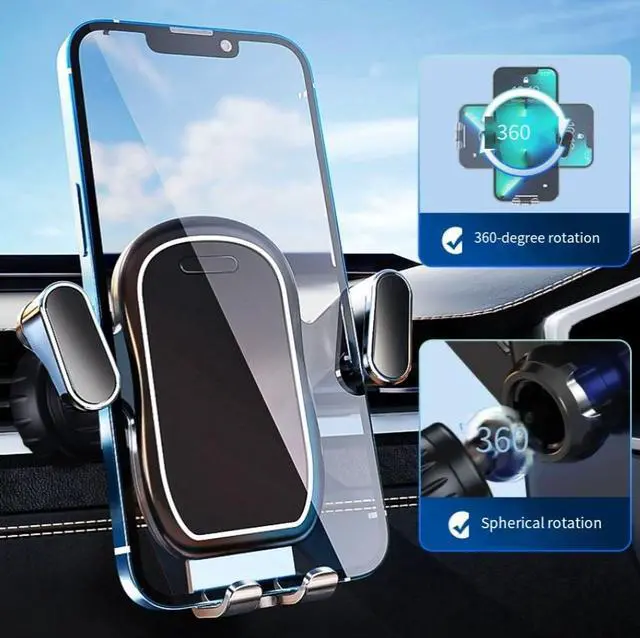 Alt view image 4 of 5 - Car air outlet mobile phone navigation bracket, hook forvetical and horizontal air outlet fixation brackets