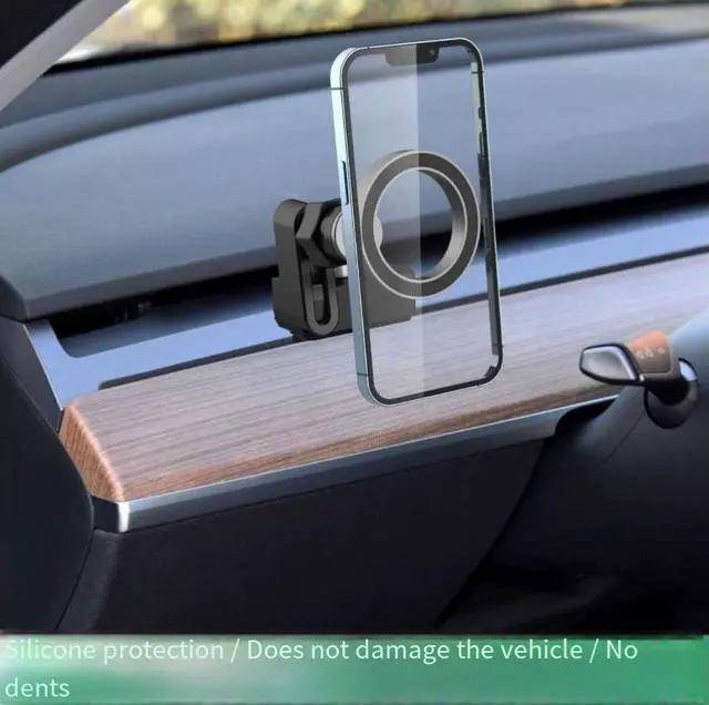Alt view image 5 of 5 - New Tesla Model 3/Y dedicated Magsafe outlet magnetic attachment bracket for vehicle-mounted mobile phone navigation stand