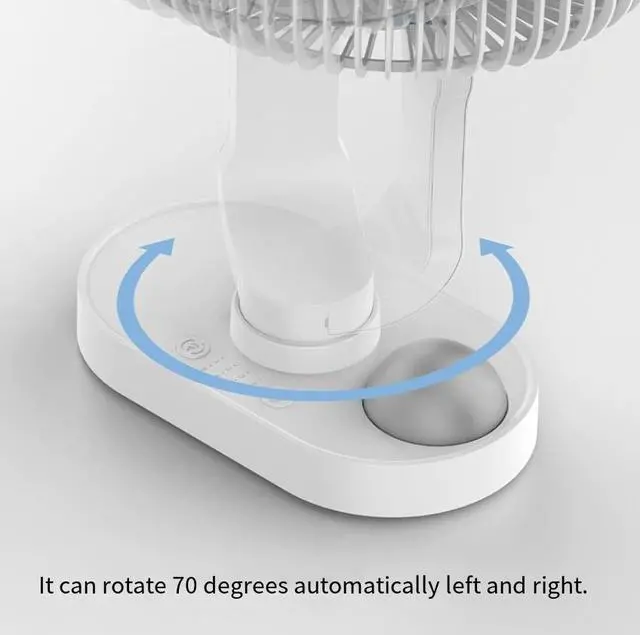 Alt view image 4 of 5 - New desktop fan - ofice dormitory desk fan - silent 8-inch powerful fan - rechargeable - household small electric fan