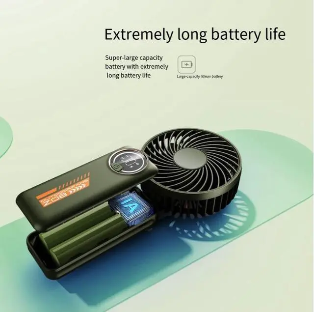 Alt view image 3 of 4 - New Model Foldable Digjtal Display fan - Desktop Portable silent Hanging Neck Outdoor UsB chargingsmall Fan