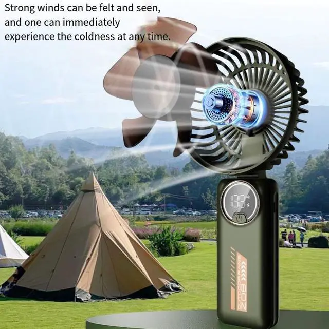 Alt view image 4 of 4 - New Model Foldable Digjtal Display fan - Desktop Portable silent Hanging Neck Outdoor UsB chargingsmall Fan