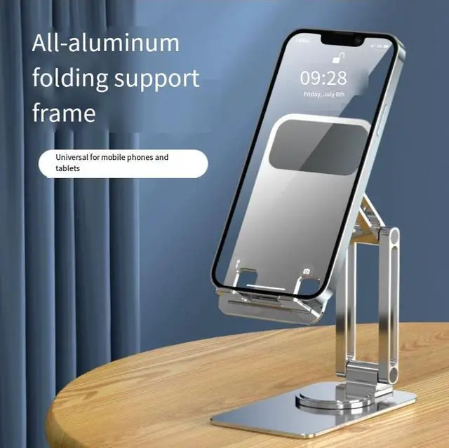 Alt view image 2 of 5 - binge-watchingshows
All-aluminum integrated folding portable stand -versatile for mobile phones, tablets, and desktop use- rotating desk forlazy live streaming and