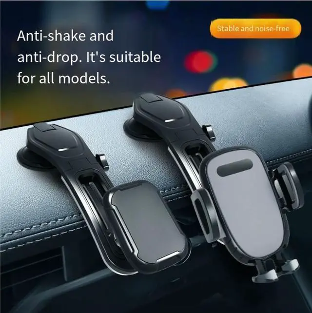 Alt view image 3 of 5 - Car mobile phone navigation bracket dashboard surface slide rail suction cup mobile phone bracket multi-functional adjustment