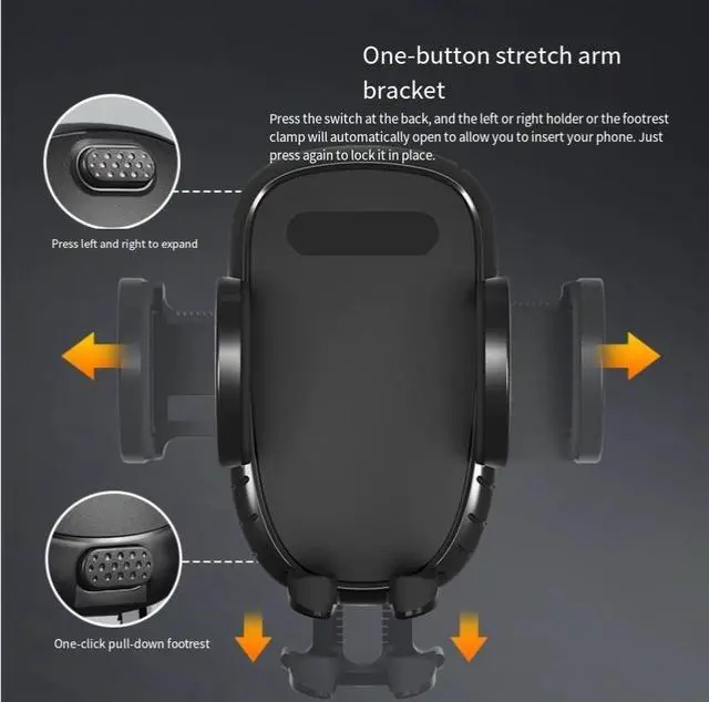 Alt view image 4 of 5 - Car mobile phone navigation bracket dashboard surface slide rail suction cup mobile phone bracket multi-functional adjustment