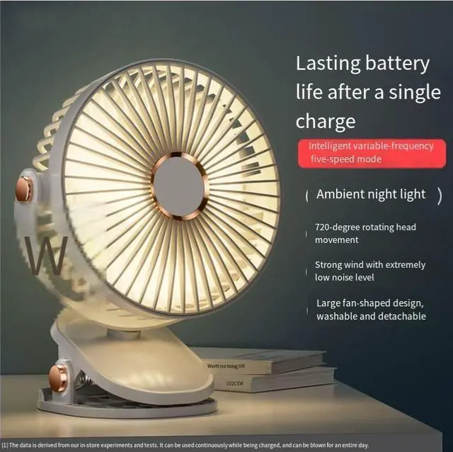 Alt view image 2 of 5 - Dormitory small fan - USB charging version for attaching to the desktop, portable night light with built-in battery version
