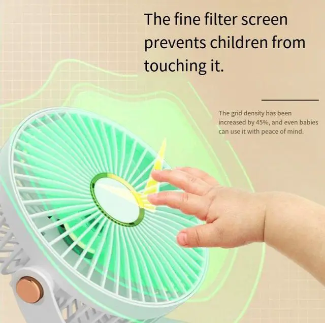 Alt view image 5 of 5 - Dormitory small fan - USB charging version for attaching to the desktop, portable night light with built-in battery version