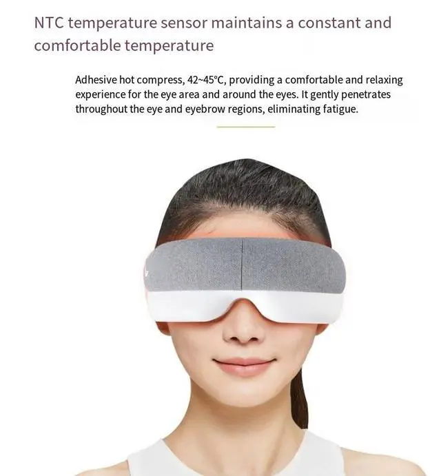 Alt view image 3 of 4 - Intelligent eye massage device, hot compress for eyes, Bluetooth foldable eye protection device, relieves eye fatigue