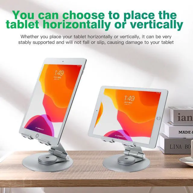 Alt view image 5 of 5 - Foldable dual-axis aluminum alloy mobile phone tablet stand - 360-degree desktop rotation adjustable stand