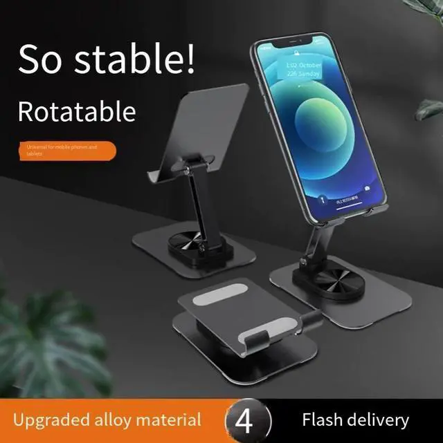 Alt view image 2 of 4 - Mobile phone, tablet and desktop rotating stand - foldable storage stand for live streaming, binge-watching TV shows, lazy person's stand