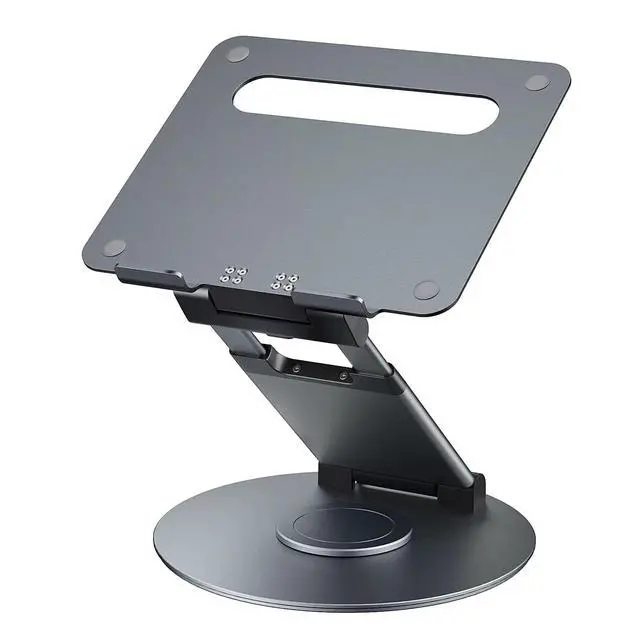 Alt view image 5 of 7 - Rotating notebook stand with aluminum adjustable height desk, heightening, neck-protection, folding and adjustable support structure
