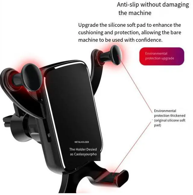 Alt view image 2 of 4 - Horizontal and vertical screen gravity car-mounted mobile phone holder Car-mounted gravity-type air outlet mobile phone holder