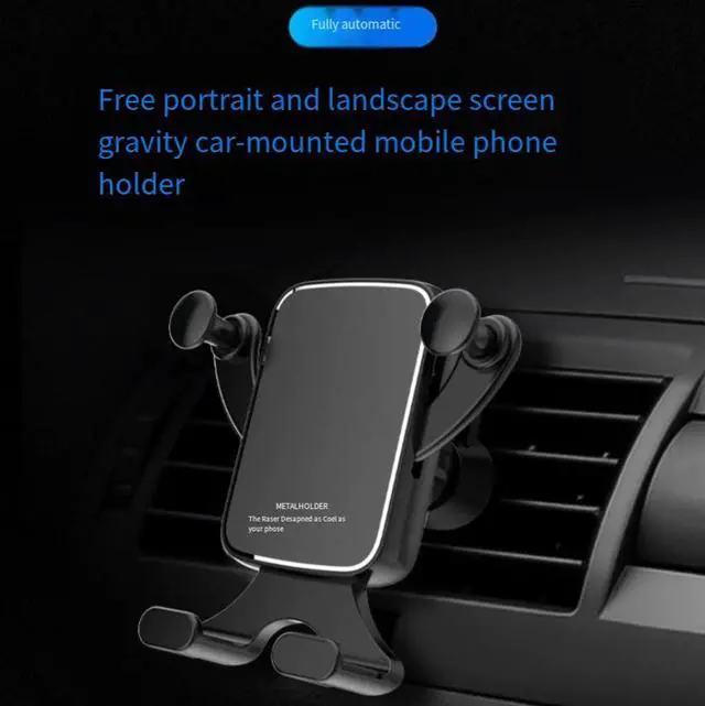 Alt view image 4 of 4 - Horizontal and vertical screen gravity car-mounted mobile phone holder Car-mounted gravity-type air outlet mobile phone holder
