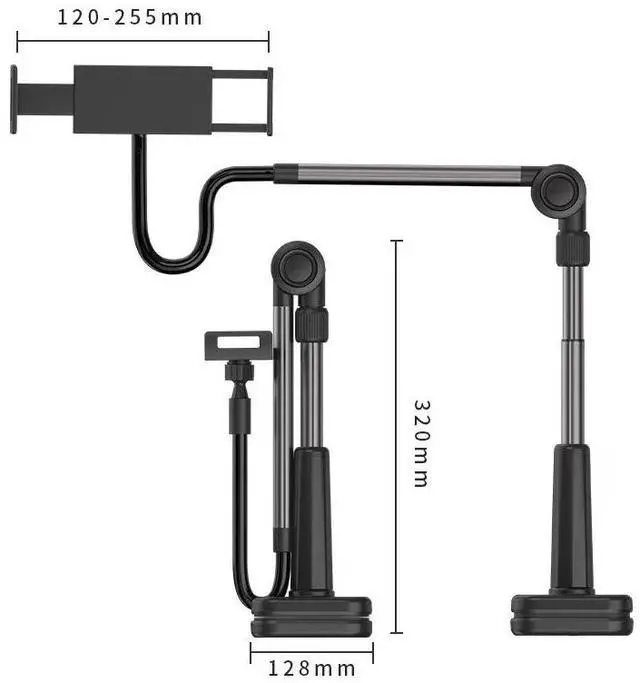 Alt view image 3 of 5 - Universal lazy stand for mobile phones and tablets, suitable for use on dormitory desks, bedside tables, and for catching up on TV shows and watching live streams. Lazy support for binge-watching.
