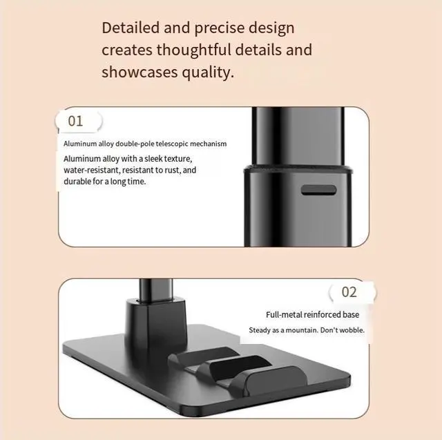 Alt view image 4 of 4 - A telescopic mobile phone stand for full-body shooting. Mobile phone, tablet and desktop stand.
