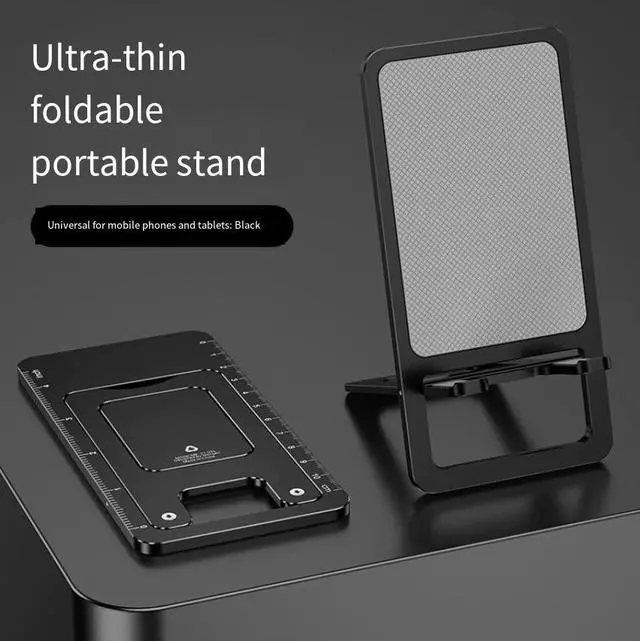 Alt view image 5 of 5 - Mobile phone, tablet, desktop office lazy person support, portable aluminum alloy folding support, live streaming support