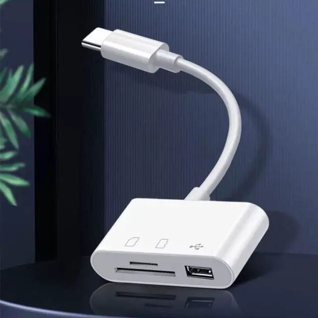 Alt view image 5 of 5 - USB C SD Card Reader, USB C to Micro SD TF Memory Card Reader, 3-in-1 USB Camera Card Reader Adapter