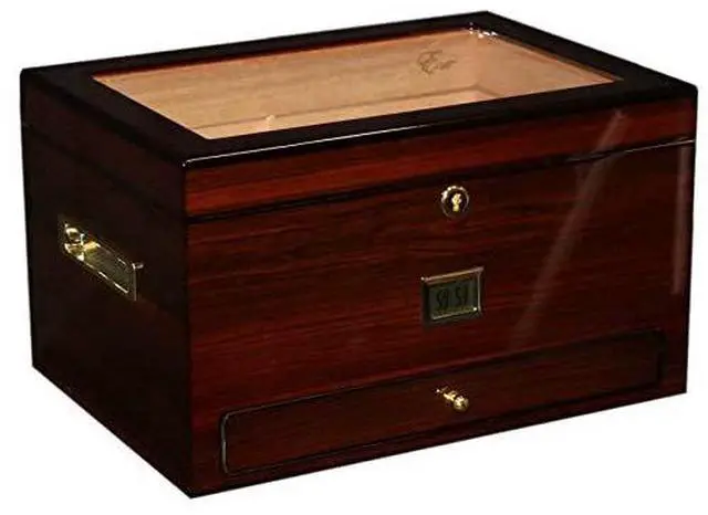 Alt view image 2 of 6 - EWT High Gloss 100CT Cigar Display Humidors with Accessory Drawer and Pickup Tray (70~120 Cigars)