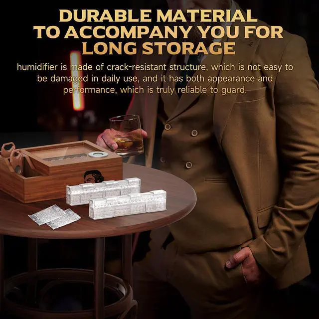 Alt view image 3 of 6 - 2-Piece Cigar Humidifier, Slide Controlled Humidity Release Crystal Gel Cigar Humidor Humidifier, Reusable Humidor Accessories