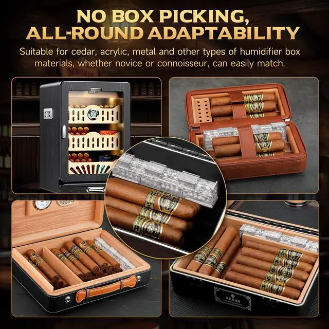 Alt view image 4 of 6 - 2-Piece Cigar Humidifier, Slide Controlled Humidity Release Crystal Gel Cigar Humidor Humidifier, Reusable Humidor Accessories