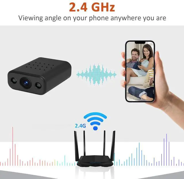 Alt view image 3 of 6 - Security Camera for 4K, Mini Security Cameras Wireless wifi, Small Camera Security, Indoor Surveillance Camera with Night Vision, Motion Detection, Sound Recording