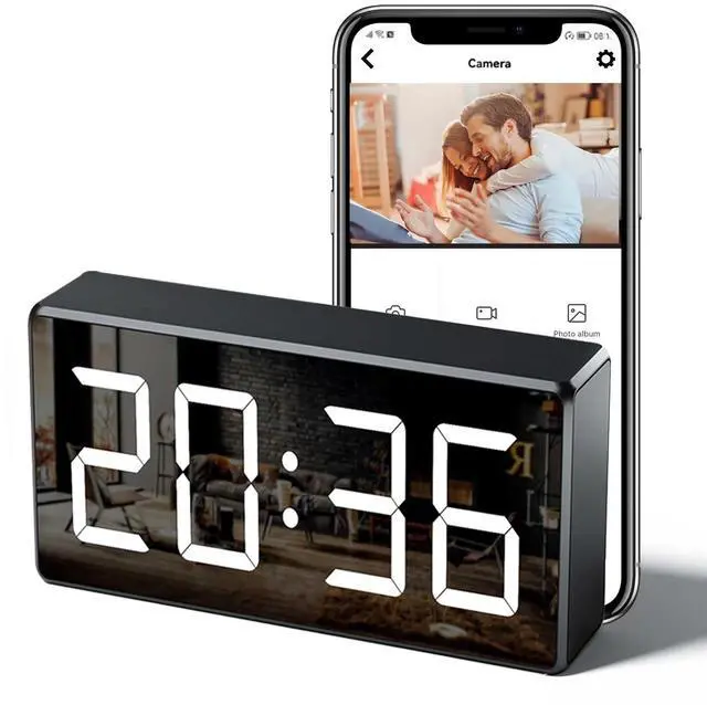 Main image of Camera Clock WiFi Camera Covert Nanny Video Recorder Mini 4K Wireless Nanny Cam Indoor Home Office Security Night Vision Motion Detection