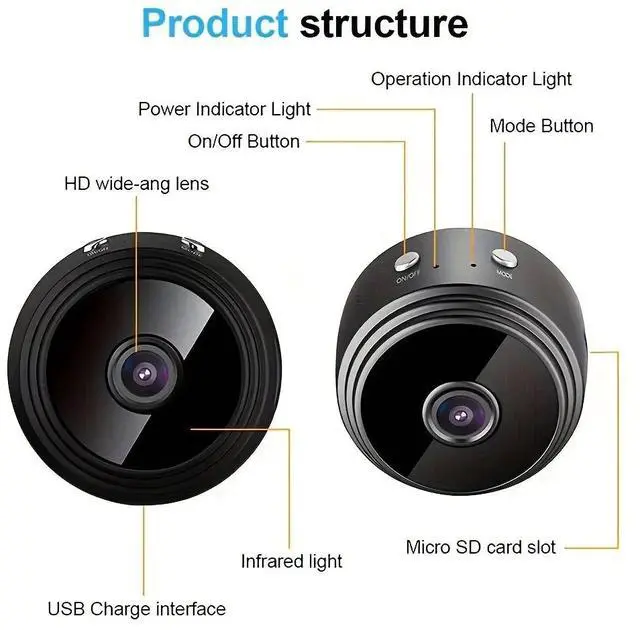 Alt view image 5 of 5 - 6PCS,Mini Camera Hidden, Nanny Cam with Motion Detection and Night Vision, Indoor/Outdoor Micro Security Surveillance Camera(No SD Card)