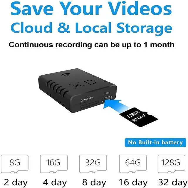 Alt view image 5 of 7 - Spy Camera, 2K HD Hidden Camera, No Need Wifi Camera, Cloud & SD Storage Mini Camera, Wireless Indoor Camera, AI Motion Detection Camera, Auto Night Vision Cameras for Home Security 1PCS