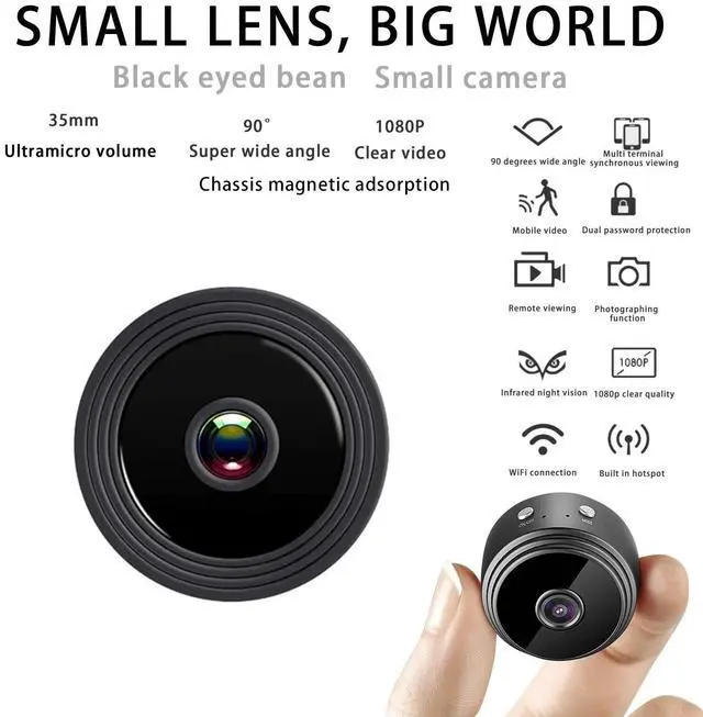 Alt view image 3 of 5 - Mini Spy Camera Hidden WiFi Small Wireless Video Camera with Full HD 1080P Audio Night Vision Motion Sensor Detection Support SD Card for iPhone Android Security Nanny Surveillance Cam(1) 4Pcs
