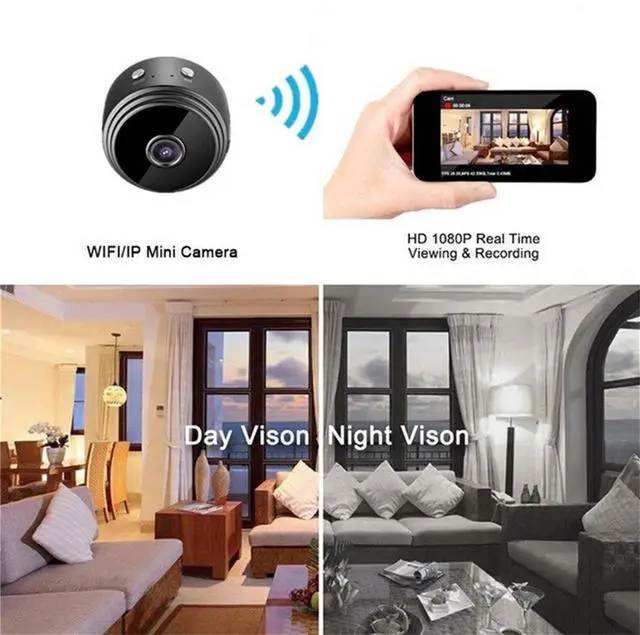Alt view image 2 of 5 - Mini Spy Camera Hidden WiFi Small Wireless Video Camera with Full HD 1080P Audio Night Vision Motion Sensor Detection Support SD Card for iPhone Android Security Nanny Surveillance Cam(1) 4Pcs