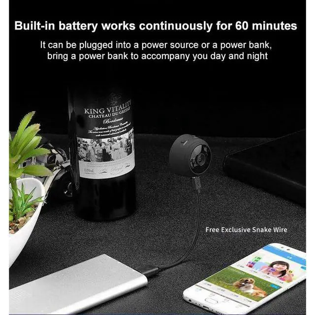 Alt view image 7 of 7 - 1080P Camera for Home Security Camera WiFi Mini Camera Wireless with Audio Nanny Cam with Cell Phone App Night Vision Movement Detection Video Recording Remote View