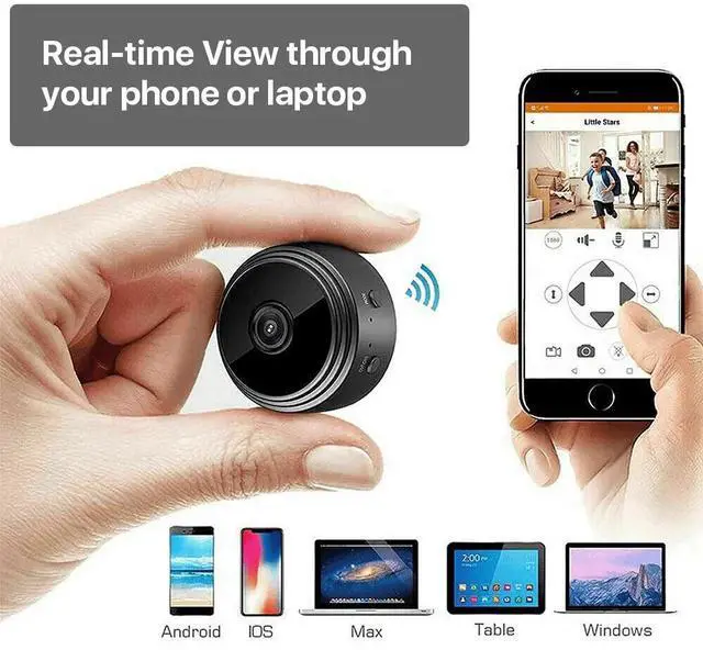 Alt view image 5 of 6 - 1080P Mini Camera Outdoor Wireless WiFi Camera Security Cam Night Vision Motion Detects Video Audio Recorder Camcorder Night Vision Micro Cam Cameras Wireless White
